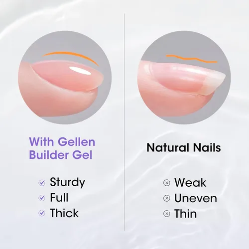 Miniatura 2 de Gellen Gel constructor de uñas transparente de 3.4 fl oz, gel fortalecedor de color duro, construcción de ápice de uñas, gel de uñas UV de larga