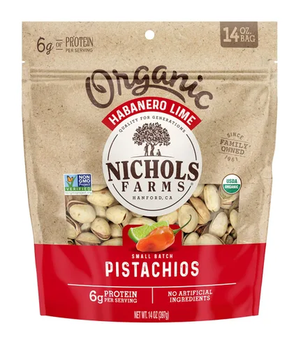 Miniatura 17 de Nichols Farms Pistachos cultivados en California, InShell, paquetes de aperitivos ricos en nutrientes, ajo tostado, 2 libras