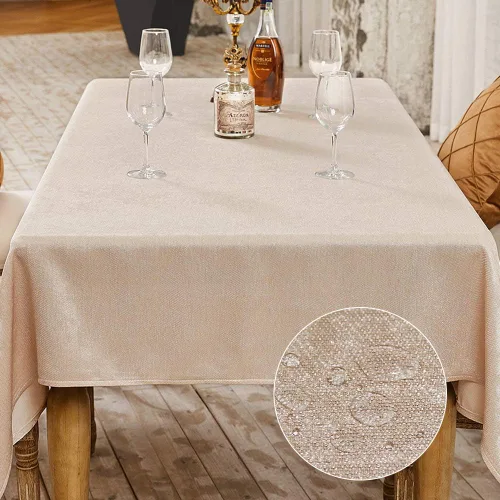 Miniatura 16 de BALCONY & FALCON Mantel Rectangular Estilo Jacquard Resistente al Agua Cubierta de Mesa para Comedor Cocina Café Fiestas y Uso al Aire Libre