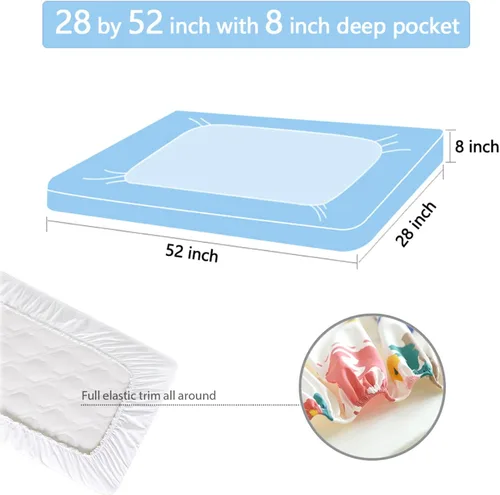 Miniatura 4 de Sábana bajera ajustable para cuna con temática navideña, sábana bajera estándar para cuna para niños y niñas, 52 x 28 pulgadas, multicolor