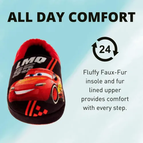 Miniatura 3 de Disney Lightning McQueen and Buzz Lightyear - Pantuflas de pijama para niños Pantuflas de felpa cálidas de doble tamaño para interiores