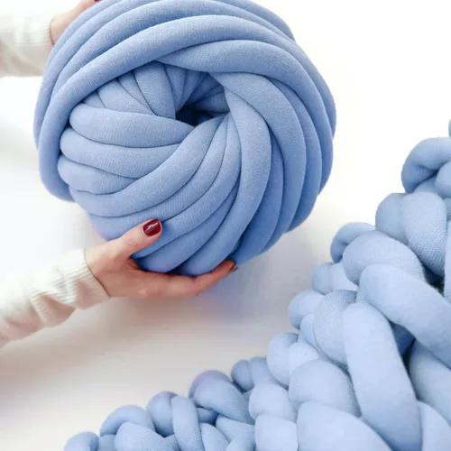 Miniatura 7 de Hilo para tejer con los brazos para hilo grueso, ganchillo tubular gigante para hacer mantas DIY, tejido a mano con nudos trenzados, manta lavable