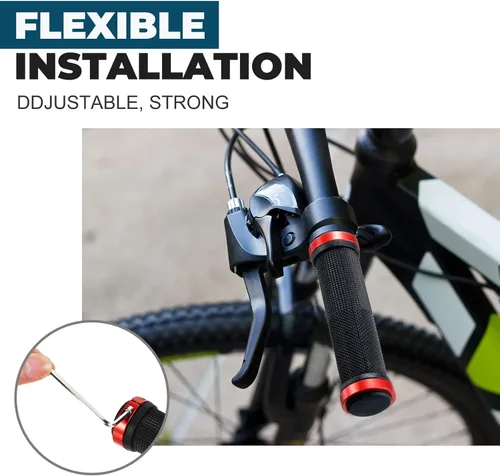 Miniatura 6 de 10 agarres para manillar de bicicleta, barra de mango de bicicleta de doble bloqueo, para BMX, montaña, MTB, crucero de playa, scooter, bicicleta