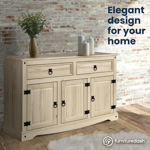 Miniatura 5 de Furniture Dash Armario de almacenamiento de madera maciza de 51.9 pulgadas de ancho, 16.9 pulgadas de profundidad, 31.7 pulgadas de alto, aparador