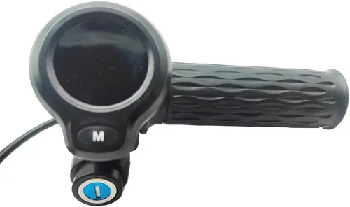 Miniatura 4 de Empuñadura del acelerador de bicicleta, 36 V 48 V eléctrica para bicicleta, empuñaduras de acelerador giratorio con pantalla LCD y cerradura de llave