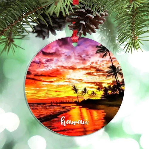 Miniatura 34 de Adornos de Navidad de California Estados Unidos, paisaje urbano de Los Ángeles, adornos de árbol de Navidad, adornos de Navidad personalizados