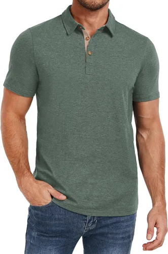 Miniatura 15 de PEGENO Camisetas Polo para Hombre de Manga Corta Camisetas de Golf de Algodón Casual Camisetas Polo de Rendimiento para Hombre