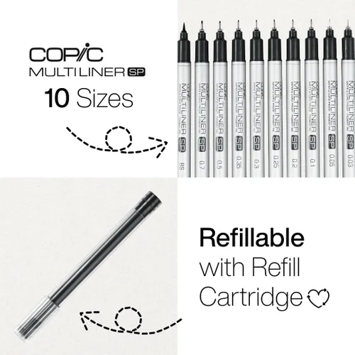 Miniatura 3 de Copic Multiliner SP - Marcador de tinta negra, punta 0.25
