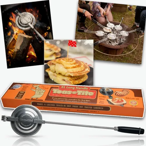 Miniatura 12 de Fabricante de Sándwiches Portátil, Parrilla Clásica para Sándwiches y Prensa para Paninis, Plancha para Empanadas de Aluminio Fundido, Tostador