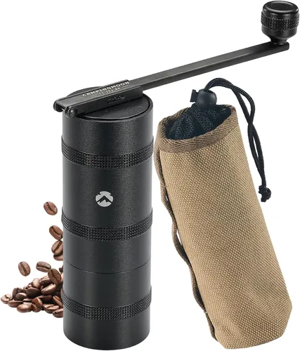 Miniatura 9 de CAMPINGMOON Molinillo de café manual portátil con mango plegable integrado, molinillo de mano CNC de acero inoxidable, molino cónico profesional