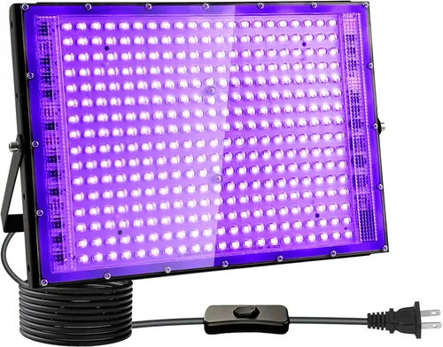 Miniatura 13 de Paquete de 2 luces negras UV de 100 W, IP65 impermeable, luz de fiesta brillante, iluminación de escenario, Halloween, pintura corporal, póster