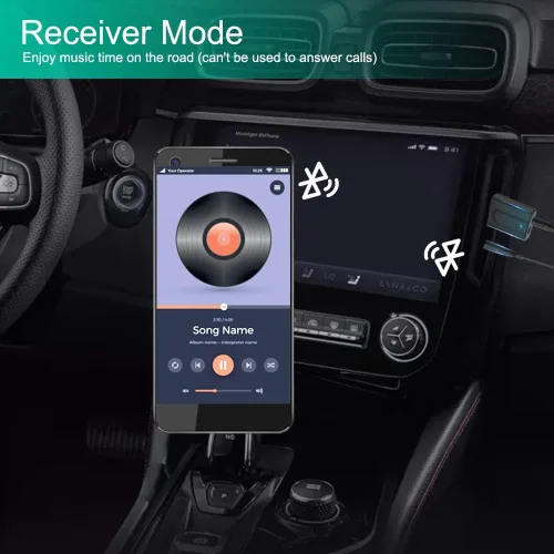 Miniatura 6 de Adaptador receptor transmisor Bluetooth 5.0, transmisor de audio inalámbrico portátil de 0.138 in, dongle para TV/PC/auriculares/estéreo