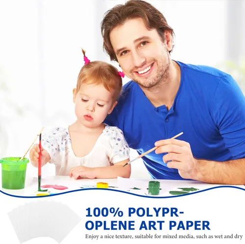 Miniatura 5 de Sabary 500 hojas de papel de acuarela de 90 libras, papel de arte blanco a granel para pintura de artistas, 6 x 9 pulgadas, almohadilla de prensa