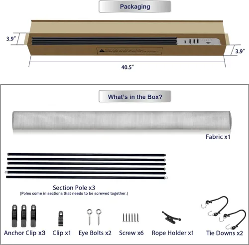 Miniatura 7 de Windscreen4less Persianas opacas enrollables para exteriores, pantalla de privacidad para pérgola, balcón, porche, cochera, terraza, ventana, 8' An
