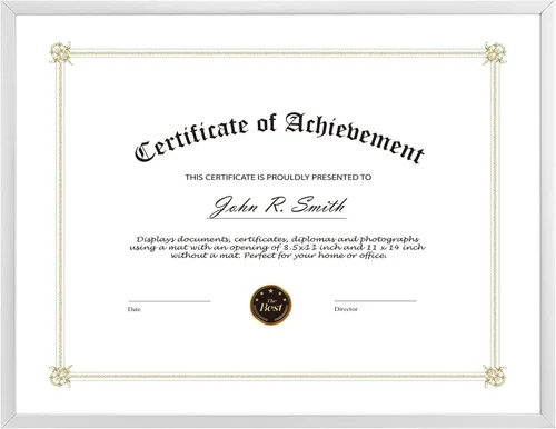 Miniatura 11 de Golden State Art, Marco de aluminio para certificado de 8.5 x 11 pulgadas, marcos de diploma de metal para documentos de 8.5 x 11 pulgadas, parte