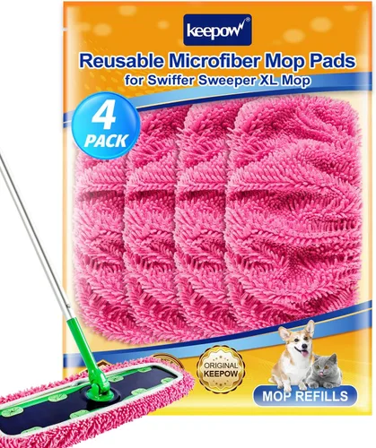 Miniatura 11 de KEEPOW Almohadillas XL reutilizables para trapeador compatibles con Swiffer XL Sweeper, paños de trapear secos extra grandes, paños de trapear