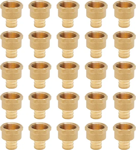 Miniatura 17 de SUNGATOR Paquete de 2 accesorios de latón PEX de 1" a 1" hembra NPT, certificados por