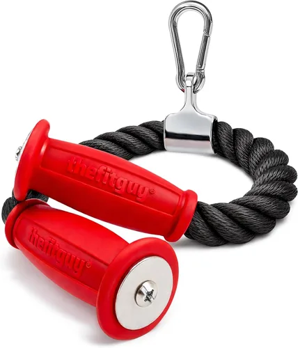 THEFITGUY Cuerda ergonómica para tríceps | Accesorio de cable antideslizante de 30 pulgadas | Alivio de presión de muñeca | Fuerza de agarre y