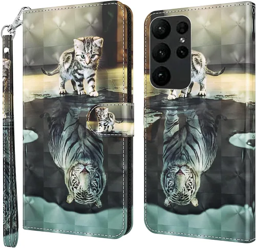 Miniatura 60 de Funda para Samsung Galaxy S23, cartera Flip Folio lindo 3D pintado de dibujos animados PU Funda de cuero PU para niñas mujeres ranuras para tarjetas