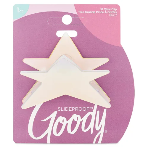 Goody Nostalgia - Pinza de garra grande con forma de estrella, 1 unidad, agarre seguro para mujeres, hombres, niños y niñas, accesorios cómodos y