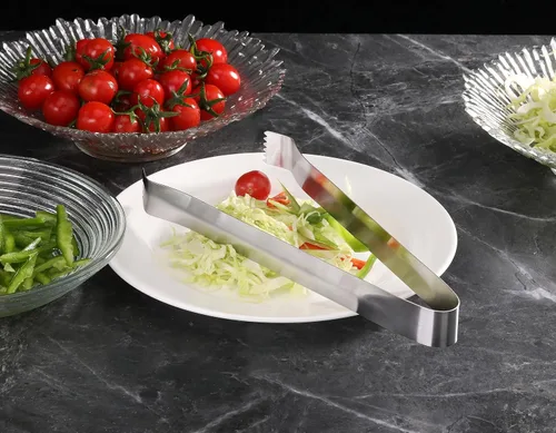 Miniatura 4 de New Star Foodservice 42276 Pinzas para pompones, acero inoxidable, 9 pulgadas, juego de 6, color plateado