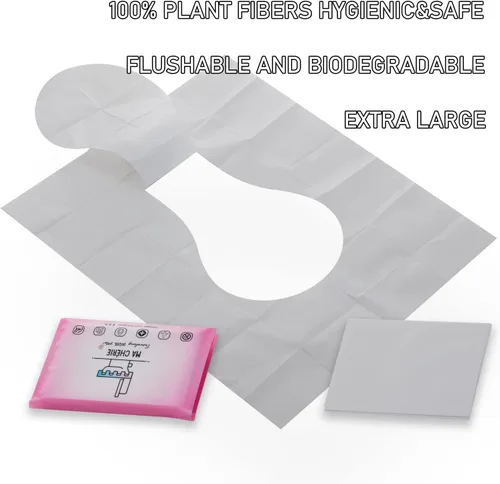 Miniatura 3 de MA CHÉRIE Fundas desechables para asiento de inodoro, 60 hojas (6 paquetes x 10), extra grandes, desechables, aptas para viajes y familia