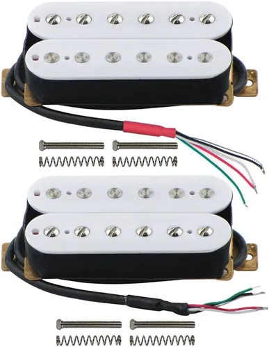 Miniatura 12 de FLEOR Pastillas Humbucker de guitarra eléctrica de cerámica de doble bobina para guitarra puente y pastillas para el cuello, color negro