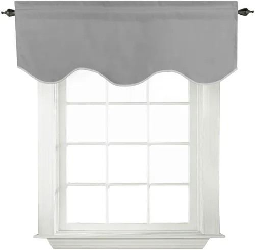 Miniatura 11 de Turquoize - Cenefa opaca para ventanas de cocina/baño/sala de estar/dormitorio con aislamiento térmico, cenefa festoneada con bolsillo para Aqua