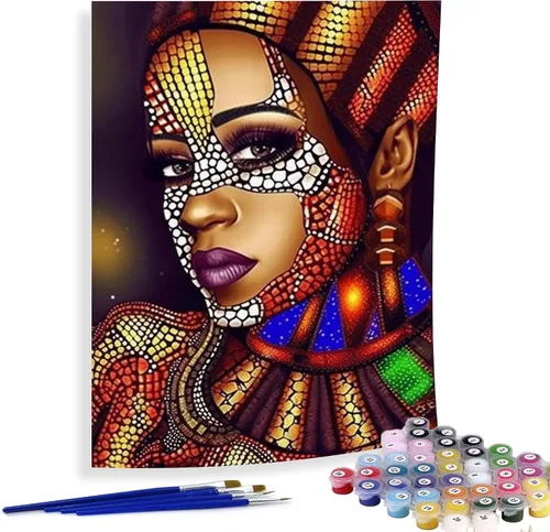 Miniatura 17 de Diymood Pintura por números para adultos, Navidad, pintura al óleo de muñeco de nieve, kits de pintura acrílica por números para niños, adultos