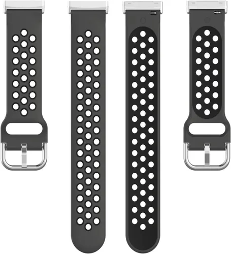 Miniatura 5 de BabyValley Correa compatible con Fitbit Versa 4/Versa 3/Sense Banda de silicona + conector de metal Correa de pulsera transpirable Correa de reloj