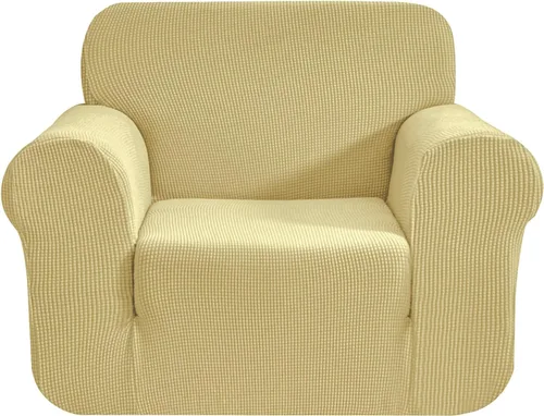 Miniatura 41 de CHUN YI - Funda elástica de 1 pieza para sillón grande, funda protectora suave de Jacquard con elastano, detalle de cuadros y parte inferior