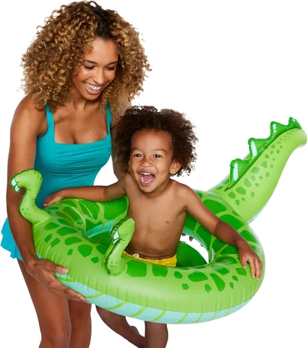 Lil Water Float - Flotadores de piscina para bebés y niños de 1 a 3 años, ideal para nadadores principiantes, fácil de inflar y duradero, dinosaurio