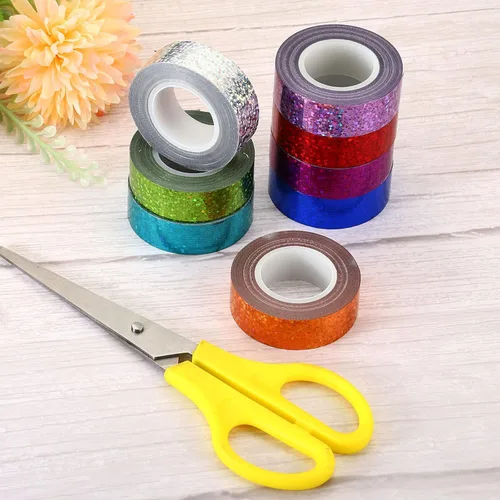Miniatura 5 de PATIKIL Cinta brillante con purpurina de 0.591 in x 16.4 ft, paquete de 4 cintas adhesivas holográficas decorativas autoadhesivas para álbumes