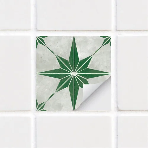 Miniatura 49 de Adhesivos de vinilo para azulejos de pared autoadhesivos, calcomanías impermeables para decoración de cocina, baño, línea ondulada de abulón, 6 x 6