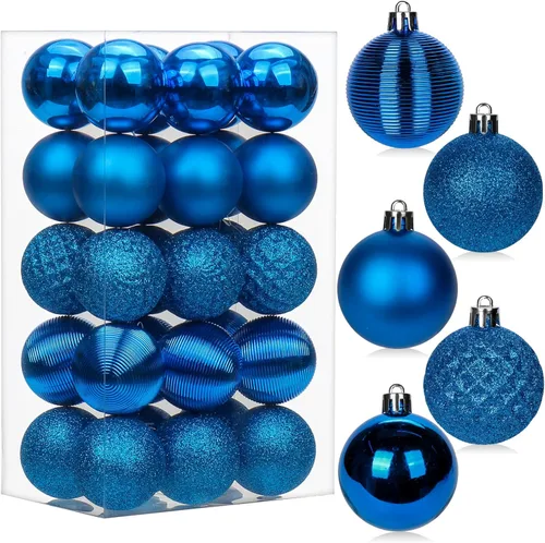 Miniatura 53 de 30 piezas de adornos de bola de árbol de Navidad irrompibles negros para decoración navideña