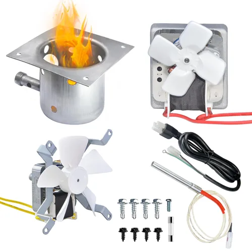Kit de piezas de repuesto para parrilla, motor de barrena de 2.0 rpm, kit de ventilador de inducción, olla de quemadura de fuego e encendedor de