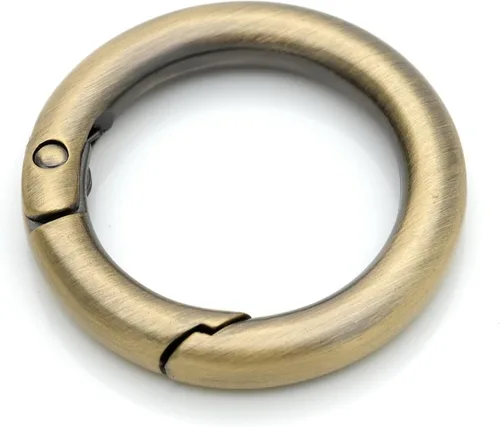 Miniatura 2 de CRAFTMEMORE 2pcs 1 3/8 pulgadas O Rings Snap Clip Gigger Spring Opening Llavero Hebilla Monedero Hardware SCOS (latón cepillado), Cobrizo cepillado