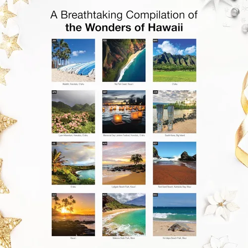 Miniatura 3 de RED EMBER Untamed & Beautiful Hawaii 2026 - Calendario de pared de 12 meses 12" x 24" abierto Papel grueso y resistente Regalo navideño