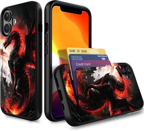 Miniatura 161 de Funda para iPhone Air, funda tipo cartera con ranura para tarjeta oculta, a prueba de golpes, TPU y PC, funda protectora de doble capa para iPhone