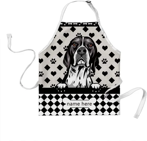 Miniatura 10 de Delantal de lunares de perro personalizado lindo perro salchicha, perro salchicha 3