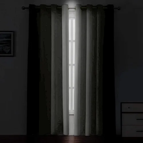 Miniatura 6 de White Classic Cozlo - 2 paneles de cortinas opacas para dormitorio con ojales, cortinas opacas para oscurecer la habitación, cortinas
