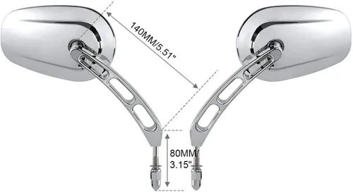 Miniatura 3 de TCMT Espejos retrovisores para motocicleta Harley Sportster XL1200 883 Softail Deluxe VRSCAW V-ROD Fat Bob Street Bob Dyna Touring Road King Road