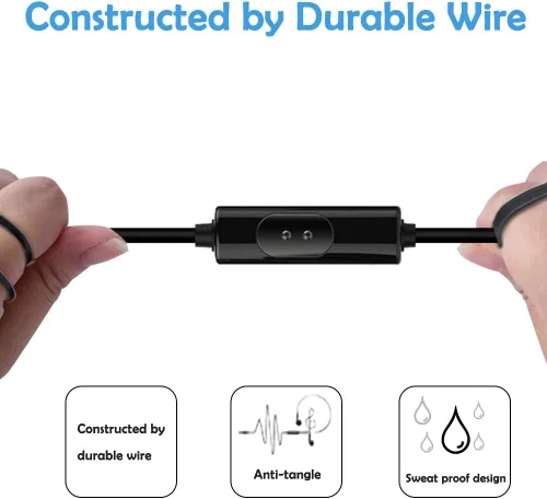 Miniatura 6 de SourceTon Paquete de 3 auriculares con cable con micrófono y control remoto, auriculares intrauditivos estéreo con aislamiento de ruido sin enredos