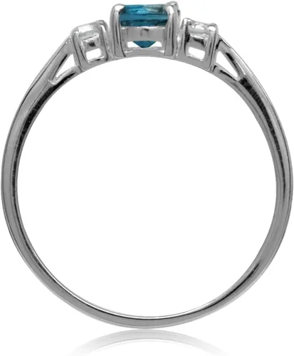 Miniatura 4 de Silvershake Petite Round Shape Gemstone White Gold Plated or Yellow Gold Plated 925 Sterling Silver Promise Ring Jewelry for Women or Teens