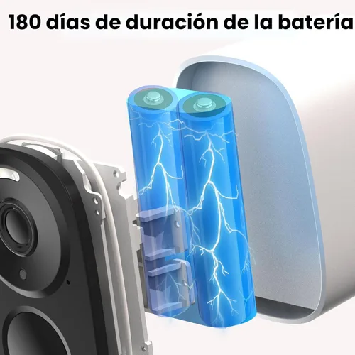 Miniatura 4 de Cámaras de seguridad 2K actualizadas 2025 inalámbricas para exteriores (paquete de 2), almacenamiento en la nube gratuito, batería de larga Blanco