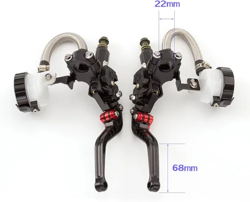 Miniatura 3 de Universal 7/8 "0.866 in motocicleta CNC cilindro maestro doble hidráulico freno embrague palancas kit depósito bomba para 125cc-500cc