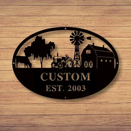 Miniatura 27 de Letrero de metal personalizado con nombre de camión, semirremolque, arte de pared para valla de garaje, patio, decoración al aire libre, letrero
