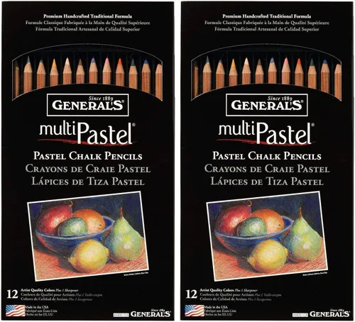 GENERAL'S Lápices multipastel, 12 unidades, colores surtidos