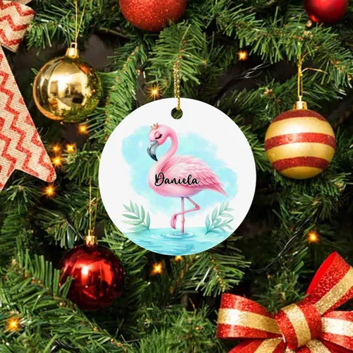 Miniatura 4 de Adorno de flamenco para la primera Navidad 2025, regalos personalizados de flamenco para los amantes del flamenco, adorno de flamenco de primera