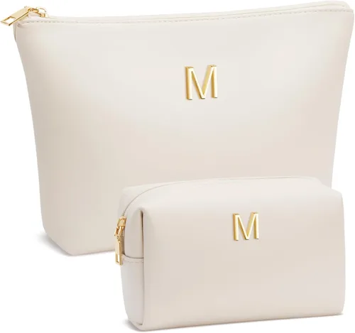 Miniatura 31 de Regalos para mujeres Juego de bolsa de maquillaje inicial para niñas, regalos personalizados para dama de honor, amiga, graduación, profesora